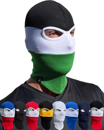 Балаклава PGWEAR у смужку та однотонні кольори Унісекс, один розмір Чорний, білий, червоний, синій, жовтий, зелений (чорний/білий/зелений)