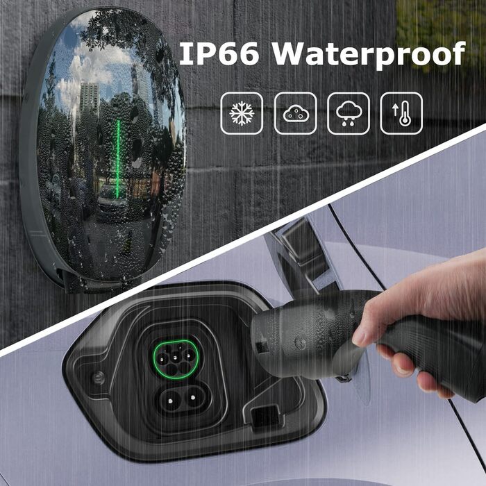 Настінне кріплення зарядного пристрою WISSENERGY EV з однофазною домашньою зарядною станцією Wallbox на 7 кВт типу 2, 32А, зарядни