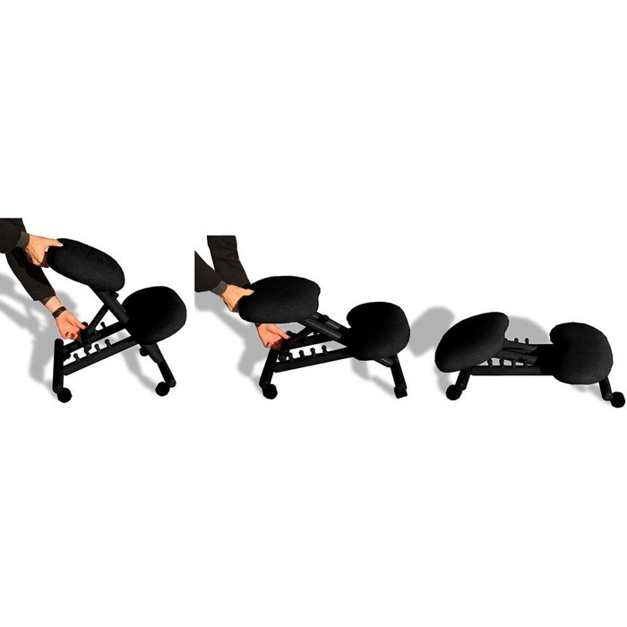 Ергономічне крісло Cinius Ортопедичне крісло для коліна Комп&39ютерне крісло для коліна Тканина Чорного кольору