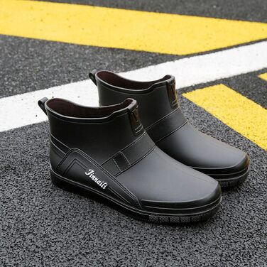 Водне взуття, гумові чоботи, ПВХ, чоловічі, для їдальні, для миття автомобіля, низькі безшовні, для роботи, кухні, для подорожей та походів, чорні, 38 2/3 EU