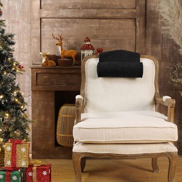 Подушка для шиї Weysat для шезлонга, подушка для голови, регульована плюшева подушка, валик для шиї, нековзка, флісова, для дивана, подушка для підтримки шиї та голови для подорожей, дому, крісла-реклайнера, дивана, крісла (чорна)