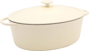 Чавунна сковорода Karl Krger овальна Savanna, кремовий/чорний, 34 см