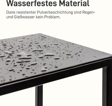 Підставка для квітів Natural Goods Berlin Металева підставка для квітів Чорна 50 см - Квадратна декоративна підставка для рослин - Стійка до погодних умов, стабільна та проста в догляді вулична підставка для квітів - Ідеально підходить як підставка для кв