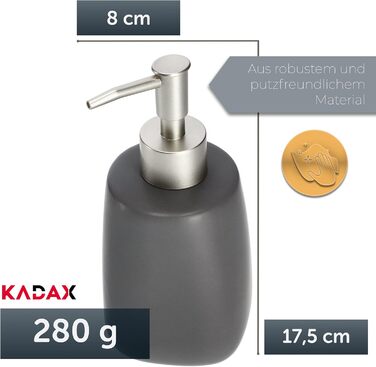 Дозатор мила KADAX з помпою, помповий дозатор з кераміки, дозатор для рідкого мила, миючого засобу, дозатор лосьйону, дозатор миюч