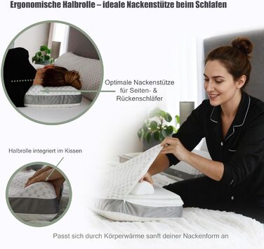 Подушка для шиї з піни з ефектом пам&39яті Ергономічна подушка 55x35x12 см, регульована по висоті Подушка для сну на боці Подушка для сну на животі Подушка для сну на спині