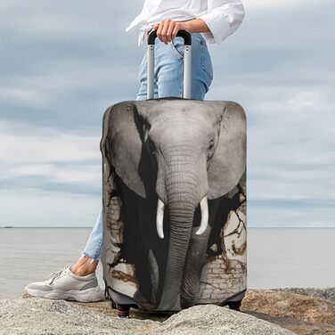 Чохол для валізи Слон, еластичний, що миється, захист багажу для подорожей та роботи (45,7 - 81,3 см), Чорний, Малий, 3D-