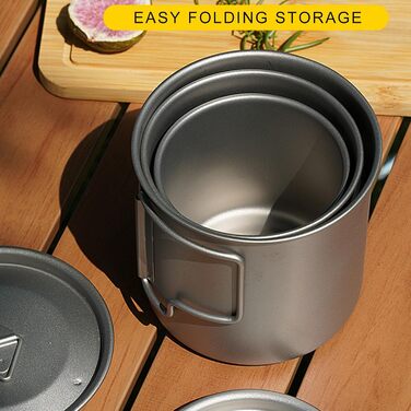 Легкий металевий кухоль з складною ручкою, посуд для пікніка та подорожей, 550 мл
