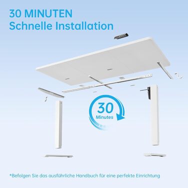 Електричне регулювання висоти письмового столу 120x60 см, ергономічний стіл для роботи сидячи та стоячи, комп&39ютерний стіл, стіл для роботи стоячи, регульований стіл для роботи стоячи з функцією пам&39яті, білий, 120 x 60 см