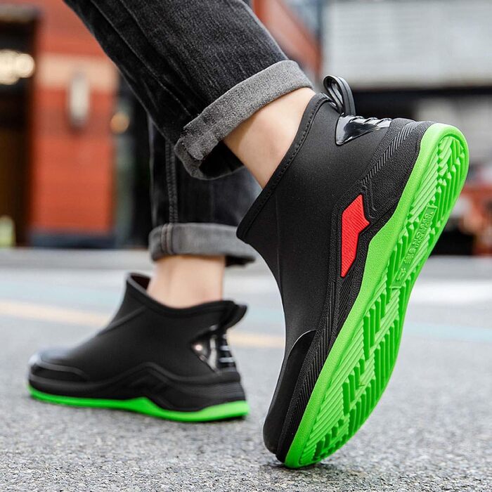 Водне взуття, гумові чоботи, для активного відпочинку на природі, дощові, легкі, низького ходу, для роботи, повсякденного життя, подорожей та походів, зелені, 39 1/3 EU