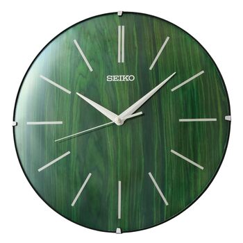 Настінний годинник Seiko, зелений, дерево