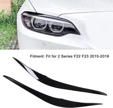 Рамки фар Racing Style для 2 серії F22 F23 2015-2019, швидка установка, зменшення опору, чудове покращення декору, високоміцний матеріал, простий глянцевий чорний