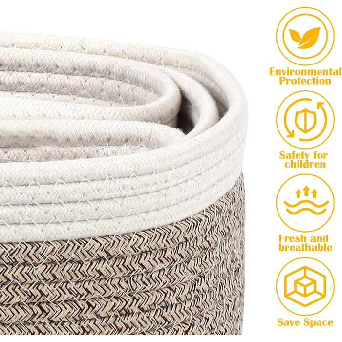 Набір коробок для зберігання з 4 шт. , кошик для в&39язання з бавовняної мотузки, кошики, коробка для зберігання, подарунковий кошик, порожній кошик для зберігання, кошик для зберігання, для ванної кімнати, ванни, пеленального столика, кошик для іграшок-о