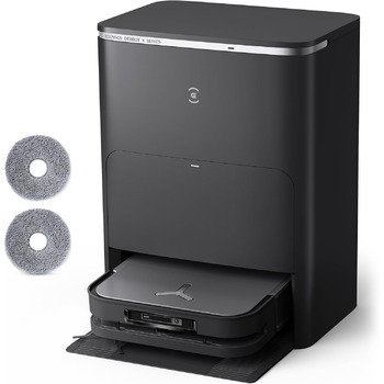 Робот для прибирання та пилососу, 12800 Па, проти заплутування, адаптивне очищення країв TruEdge, миття теплою водою при 70 C, інт