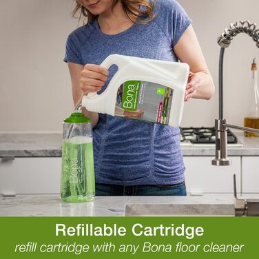 Преміум-швабра для підлоги Bona з розпилювачем для різних поверхонь, що включає розчин для миття підлоги для різних поверхонь, 100