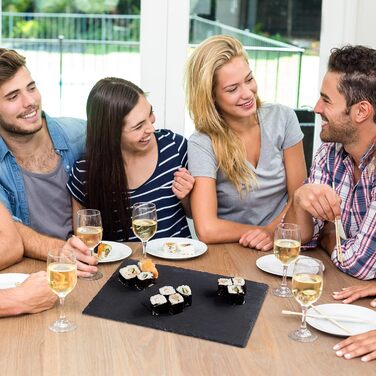 Набір сланцевих тарілок 6, великі сервірувальні тарілки з сланцю та набір сланцевих тарілок 6, 26 x 16 см, для сервірування та ети