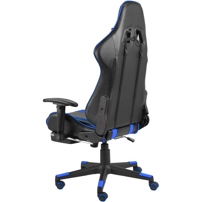 Ігрове крісло, обертове крісло, офісне крісло, з підставкою для ніг, синє, ПВХ