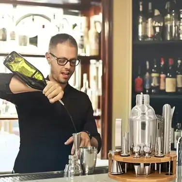 Набір для коктейлів Surmounty B08FR3VLTK 15 предметів, сріблястий