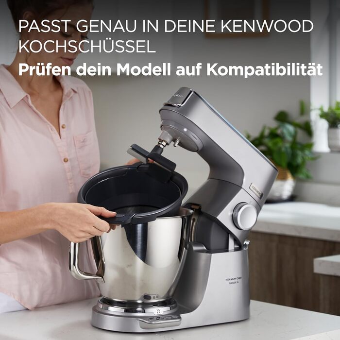 Ситечко та насадка Kenwood KAT20.000GY, аксесуари для кухонних комбайнів Kenwood, для проціджування фруктів, овочів та сухих продуктів, можна мити в посудомийній машині, сірий одномісний