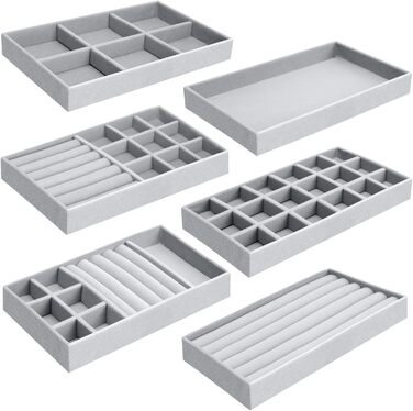 Лоток для ювелірних виробів UMILKI 6 шт. , оксамитовий лоток для ювелірних виробів для ящиків, органайзер для зберігання ювелірних