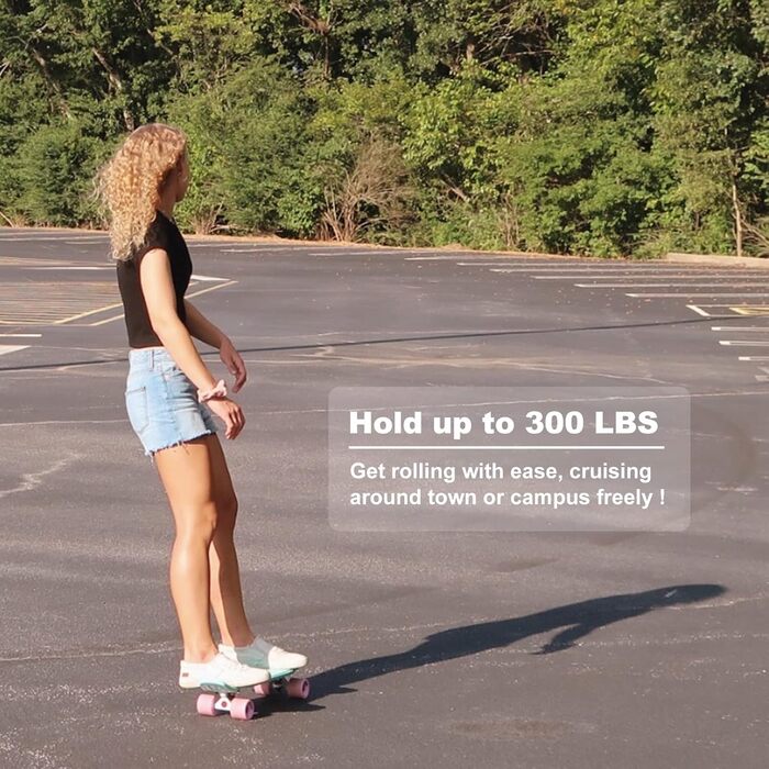 Дюймовий ретро скейтборд для дітей та дорослих з високошвидкісними шарикопідшипниками ABEC 9 карбон, 22-