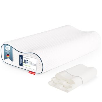 Подушка для шиї Blumtal - Ортопедична подушка - Подушка з піни з ефектом пам&39яті - Сертифікована подушка Oeko-TEX від болю в шиї - Ергономічна подушка для сну на боці - Подушка для шиї для ліжка - Подушка для шиї 60 см x 36 см x 13 см