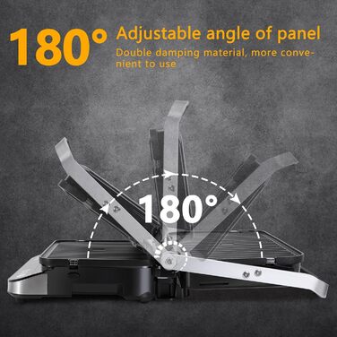 Контактний гриль Taylor Swoden 2000 Вт, бутербродниця на 4 скибочки, двосторонні знімні пластини з антипригарним покриттям, незалежний контроль температури, відкриття на 180, сенсорний світлодіодний екран, знімний піддон для крапель