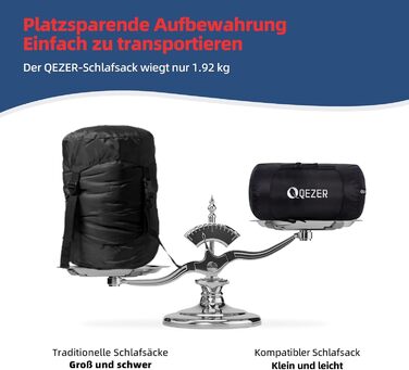 Цей зимовий пуховий спальний мішок має графенову підкладку та наповнювач 620 Power Duck Down, важить лише 1570 грамів і підходить для температур від 0C до -24C, чорний -8C