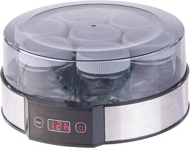 Йогуртниця Rosenstein & Shne йогуртниця з таймером, 7 порційних баночок по 190 мл, 20 Вт (йогуртниця, йогуртниця для дому, машина)