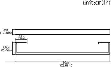 Рушникосушка для ванни з нержавіючої сталі SUS 304 Матоване срібло Рушникосушка настінна, 60 см / 24 дюйми