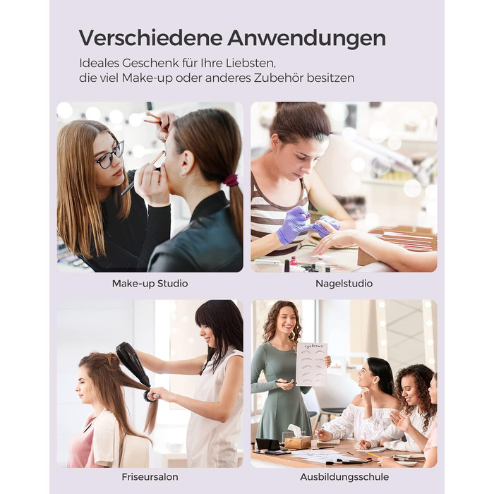 Візок для косметики, пенал для макіяжу 2 ящики, великий пенал для перукаря, пенал для макіяжу, 34 x 24 x 56 см, колеса обертаються