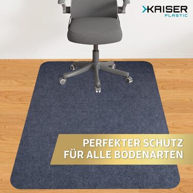 Захисний килимок для підлоги Kaiser, темно-сірий, 90x140 см - килимок для столу, темно-сірий - килимок для стільця - нековзний килимок для стільця - захисний килимок для офісних стільців - килимове покриття, 90 x 140 см