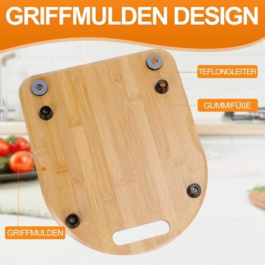 Розсувна дошка MUUKAIII для Thermomix TM6 / TM5, швидкорухома дошка для кухонного комбайна Thermomix Vorwerk TM6 TM5 Аксесуари Pad Board, розсувна дошка з бамбукового дерева