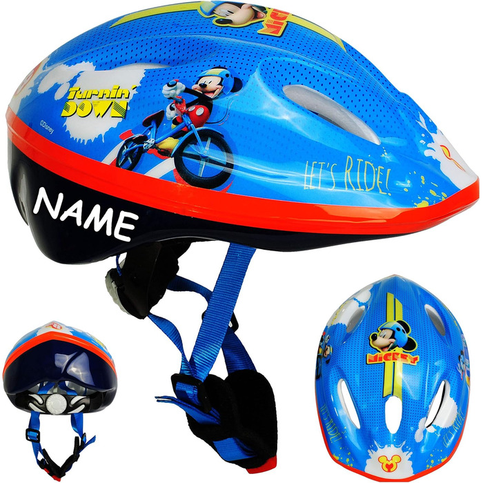 Дитячий шолом / велосипедний шолом - мотив для хлопчиків - розмір 52-56 - приблизно від 3 до 15 років - вкл. ім'я - розміри регулю