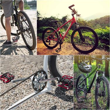 Велосипедні педалі LYCAON MTB/BMX з 3 підшипниками, червоний