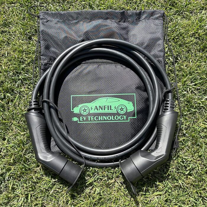 Трифазний зарядний кабель ANFIL для електромобілів (EV) - тип 2 до типу 2 (режим 3) - макс. вихідна потужність 22 кВт, 32А - 5 мет
