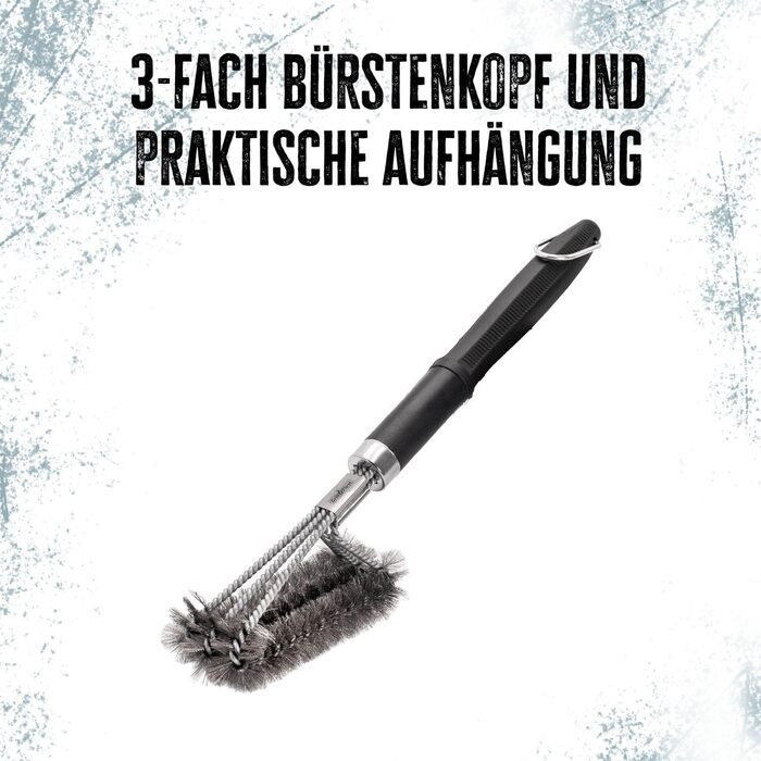 Щітка для гриля Grillfrst Premium зі щетиною з нержавіючої сталі та ручкою, що загвинчується, 45 см - щітка для чищення гриля, щіт