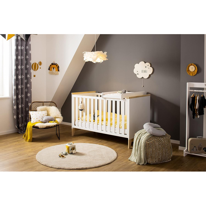 Пеленальна дошка - 87x44,5 см Дерев'яна пеленальна стільниця білого кольору Прикріплений пеленальний килимок для ліжечка Високоякі