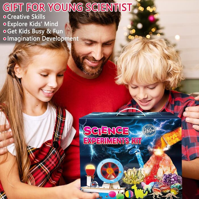 Набори для наукових експериментів для дітей, вулкан, набір для хімії, конструктор з хімії, іграшки для STEM-активності, подарунки для хлопчиків та дівчаток, 260