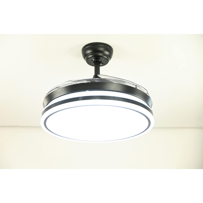 Зі світлодіодним освітленням, включаючи дистанційне керування, має інноваційний механізм складання та розкладання крил 60 Вт, чорний