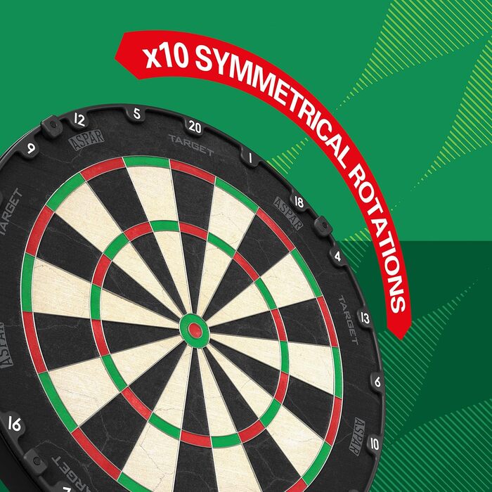 Мішень для дартсу Target Darts Aspar Сталевий наконечник із самовідновлювальною сизалевою щетиною та обертовим кільцем для підрахунку очок Тонкий дріт, розмір для змагань Професійний набір (один)