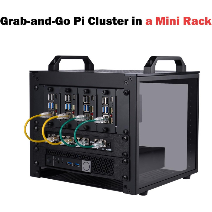 Серверна стійка GeeekPi 4U, 10-дюймова мережева стійка для серверів, мережевого та аудіо/відео обладнання, кріплення для стійки DeskPi RackMate T0 Plus, глибина 260 мм, чорний колір, 4U x 10,23&quot x Ш