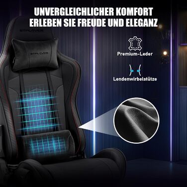 Кабіна симулятора GTPLAYER, підставка для керма для гоночного симулятора з 3D-стереодинаміками, кріпленням для монітора, регульованим кріпленням для керма, кріпленням для перемикання передач та педалями (чорна)