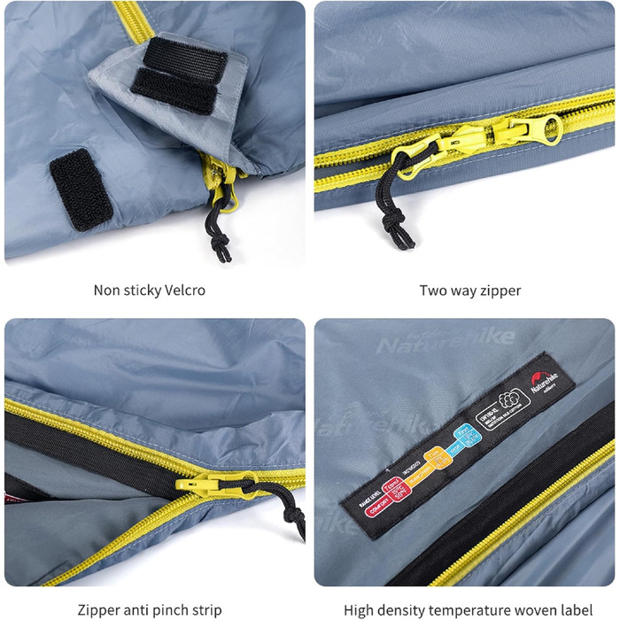 Міні-спальний мішок Naturehike Ultralight, малий, 680/760 г, 3 сезони, 190x75/205x85 см, для піших прогулянок, походів, кемпінгу при температурі приблизно 15C, синій-XL