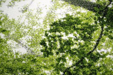 Дизайнерський килим для вітальні килим з коротким ворсом лісові дерева в зеленому кольорі розмір 200 x 290 см 200 x 290 см зелений