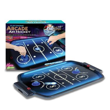 Електронний аркадний аерохокей, настільний аерохокей, світлодіодний чемпіонатний аерохокейний набір, міні-аркадний аерохокейний стіл з 2 шайбами, 2 слайдерами або 1 базовим блоком, аерохокейний стіл