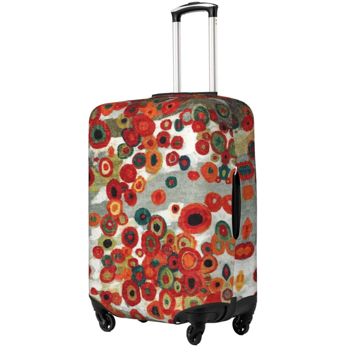 Чохол на валізу Абстрактні квіти, еластичний, водостійкий, захист валізи для подорожей та роботи (для валіз розміром 45,7 - 81,3 см), Чорний, Великий розмір