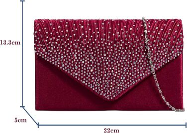 Елегантна жіноча сумочка з діамантами, блискуча, для вечірки, випускного, дівич-вечора, бордового кольору