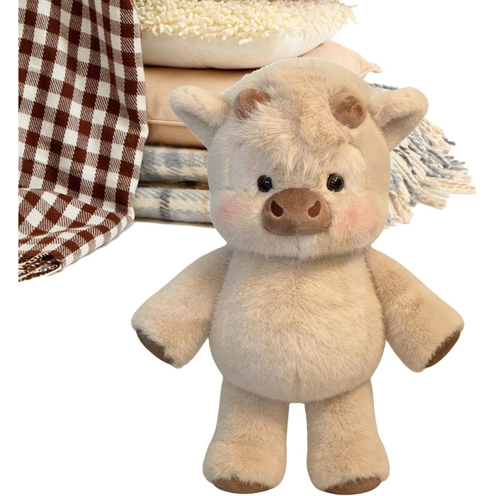 М’яка іграшка корівка Generisch 45 см бежева