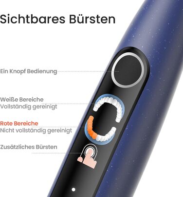 Блакитний Подарунковий Набір Електрична зубна щітка з 3 насадками, Водонепроникна IPX7, 5 режимів чищення, Таймер, Чохол для подорожей, Блакитний колір ()