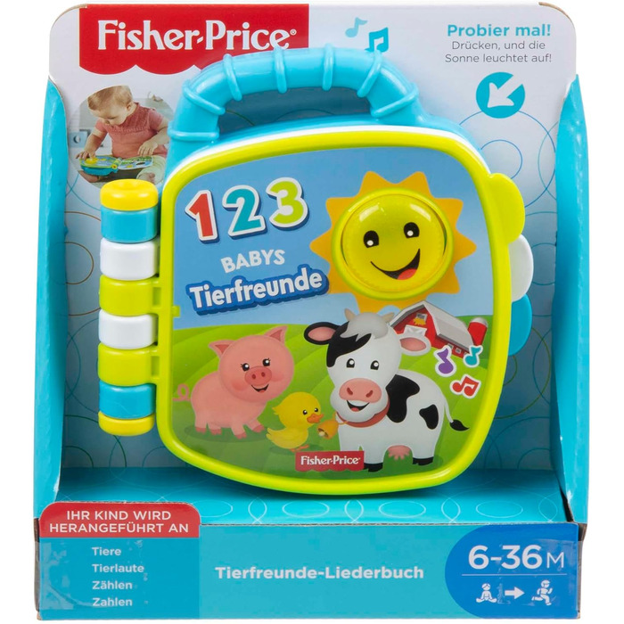 Музичний збірник пісень Fisher-Price Animal Friends Дитячі іграшки від 6 місяців, 1 року для дівчаток і хлопчиків Дитячі іграшки М